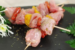 Brochette de lapin aux tomates confites