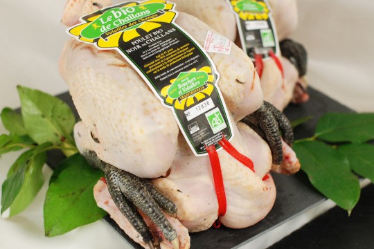 Poulet fermier biologique noir de Challans